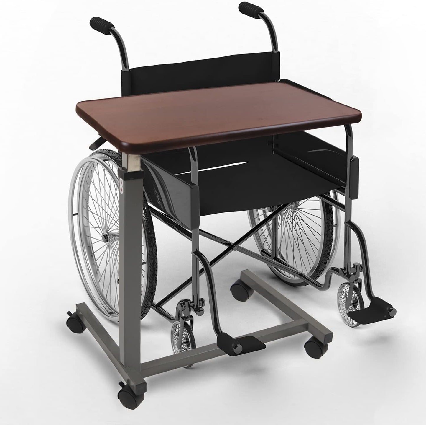 Vaunn Medical Adjustable Overbed Bedside Table With Wheels (Hospital and Home Use)